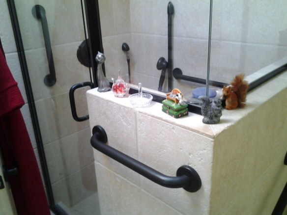 Flat black grab bars